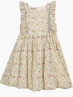 Pippa & Julie Cream Floral Ruffle-Sleeve Sundress